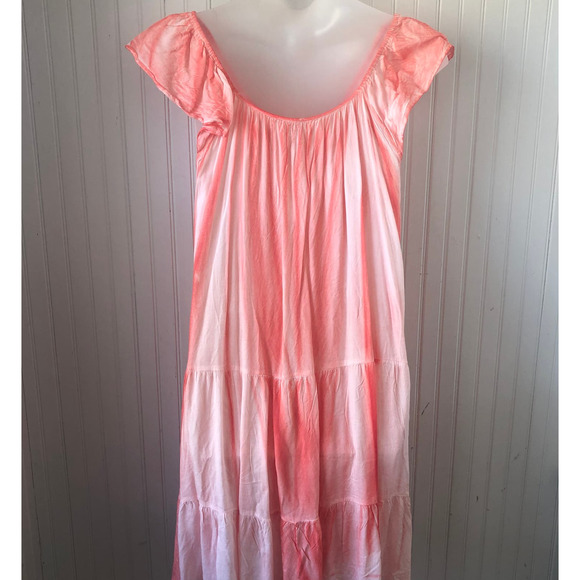 RAVIYA Retail $54 Coral Tie Dye Color Wash out Dress Swim Cover Up L - Picture 4 of 6